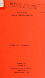 Income tax indexing : interim study 1978_cover