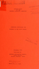 Comparing individual tax burdens in the fifty states : a report to the Forty-sixth Legislature 1978_cover