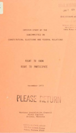 Right to know, right to participate; interim study 1973_cover