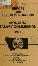 Report and recommendations to the ... Legislature 1982_cover