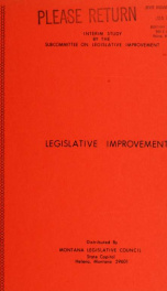 Legislative improvement : a report to the Forty-sixth Legislature 1978_cover