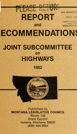 Report and recommendations 1982_cover