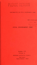 Local government laws : a report to the forty-sixth Legislature 1978_cover