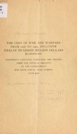 The cost of war and warfare from 1898 to 1905.._cover