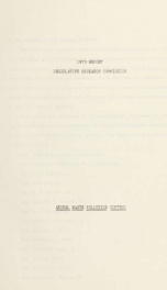 Animal waste pollution control : 1973 report_cover