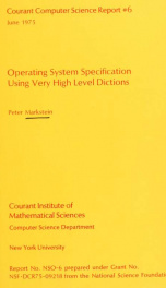 Operating system specification using very high level dictions_cover