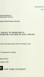 A survey of problems in divertor and edge plasma theory_cover