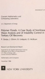 Polymer floods: A case study of nonlinear wave analysis and of instability control in tertiary oil recovery_cover