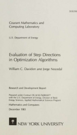 Evaluation of step directions in optimization algorithms_cover