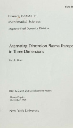 Alternating dimension plasma transport in three dimensions_cover