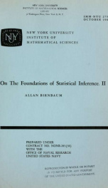 On the foundations of statistical inference. II_cover