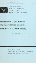 Instability of liquid surfaces and the formation of drops. Part II, a refined theory_cover