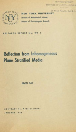 Reflection from inhomogeneous plane stratified media_cover