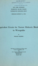 Equivalent circuits for narrow dielectric blocks in waveguides_cover