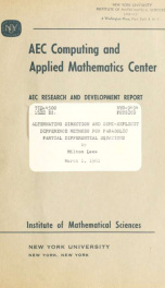 Alternating direction and semi-explicit difference methods for parabolic partial differential equations_cover