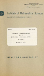 Sherwood progress report no. 4 (July 1959 - December 1960) no. 4_cover