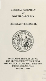 Legislative manual [serial] 1993_cover