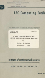 On some iterative methods for solving elliptic difference equations_cover