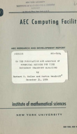 On the formulation and analysis of numerical methods for time dependent transport equations_cover