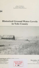 Historical ground water levels in Yolo County_cover