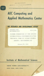 Papers presented at the second international conference on the peaceful uses of atomic energy, Geneva, September 1958_cover