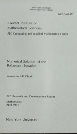 Numerical solution of the Boltzmann equation_cover