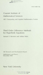 Third order difference methods for hyperbolic equations_cover