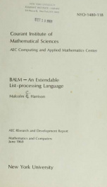 BALM - an extendable list-processing language_cover
