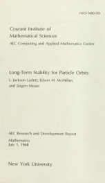 Long-term stability for particle orbits_cover