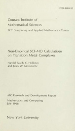 Non-empiracle SCF-MO calculations on transition metal complexes_cover