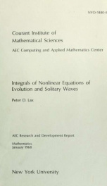 Integrals of nonlinear equations of evolution and solitary waves_cover