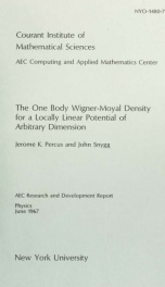 The one body Wigner-Moyal density for a locally linear potential of arbitrary dimension_cover