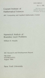 Numerical analysis of boundary layer problems_cover