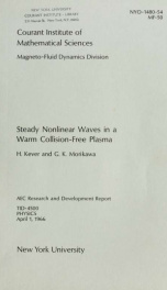 Steady nonlinear waves in a warm collision-free plasma_cover