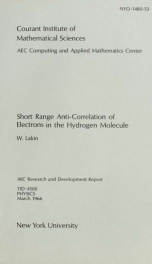 Short range anti-correlation of electrons in the hydrogen molecule_cover