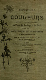 Répertoire de couleurs pour aider à la détermination des couleurs des fleurs, des feuillages et des fruits_cover