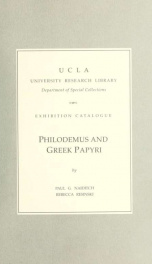 Philodemus and Greek Papyri: an exhibition 1 April-31 August 1994_cover