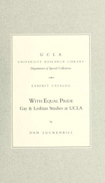 With equal pride : gay & lesbian studies at UCLA : catalog of an exhibit, University Research Library, January-March 1993_cover