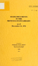 State documents in the Montana State Library 1974_cover