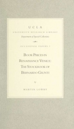 Book prices in Renaissance Venice : The stockbook of Bernardo Giunti_cover