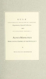 Aldus Manutius : mercantile empire of the intellect_cover