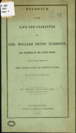 Eulogium on the life and character of Gen. William Henry Harrison .._cover