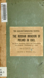 An early news-sheet. The Russian invasion of Poland in 1563_cover
