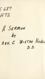 A sermon preached in the United States Congregational church, at Newport, R. I., Sunday, September 25, 1881_cover