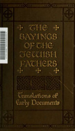 The sayings of the Jewish fathers : (Pirke aboth)_cover