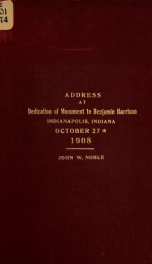 Address at dedication of monument to Benjamin Harrison_cover