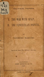 I. The war with Spain. II. The Venezuelan dispute_cover