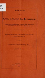 Speech of Col. James G. Berret .._cover