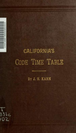 California's code time table; containing an alphabetical arrangement of the various periods of time required by the code of civil procedure, the civil code, the penal code, and the rules of the Supreme Court now in force, in all actions and proceedings in_cover