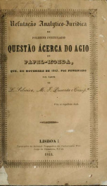 Refutação analytico-juridica do folheto intitulado Questão ácerca do agio do papelmoeda, que, em Novembro de 1842_cover